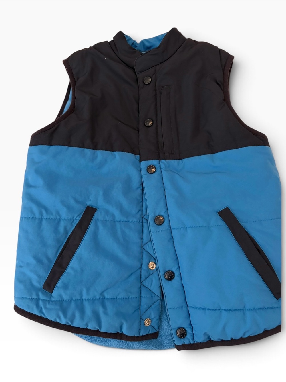 OshKosh B'gosh Boys Size 10 Blue Two-Tone Colorblock Puffer Vest Jacket